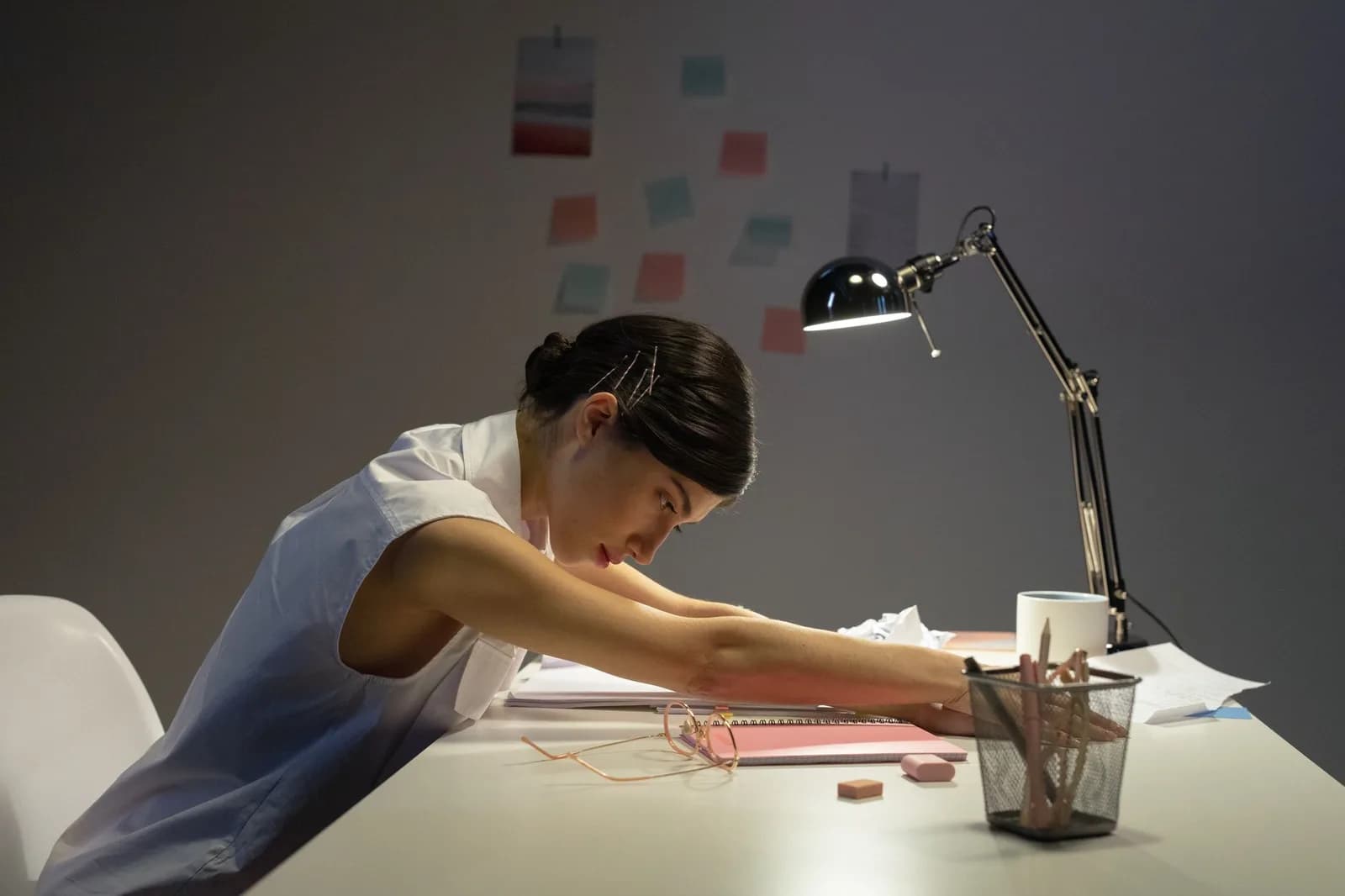 Trabalho além do horário no escritório